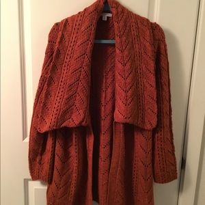 Burnt Orange Sweater Cardigan